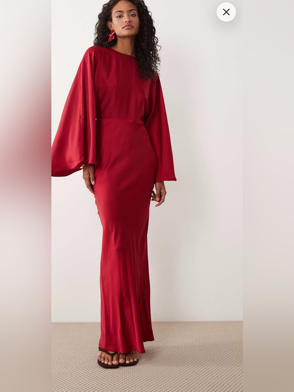 ASOS design Women's Long Sleeve peach Maxi Dress